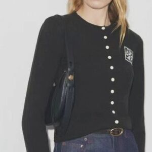 Tory Burch Black Romy Crescent Bag